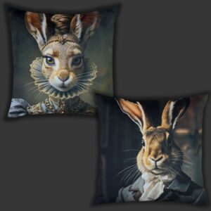 Декоративна подушка Rabbit Duo Classic, оксамит, 45×45 см
